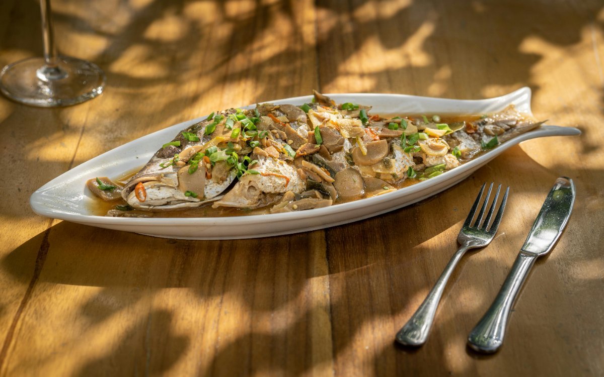 Steamed Fish with Ginger and Spring Onion