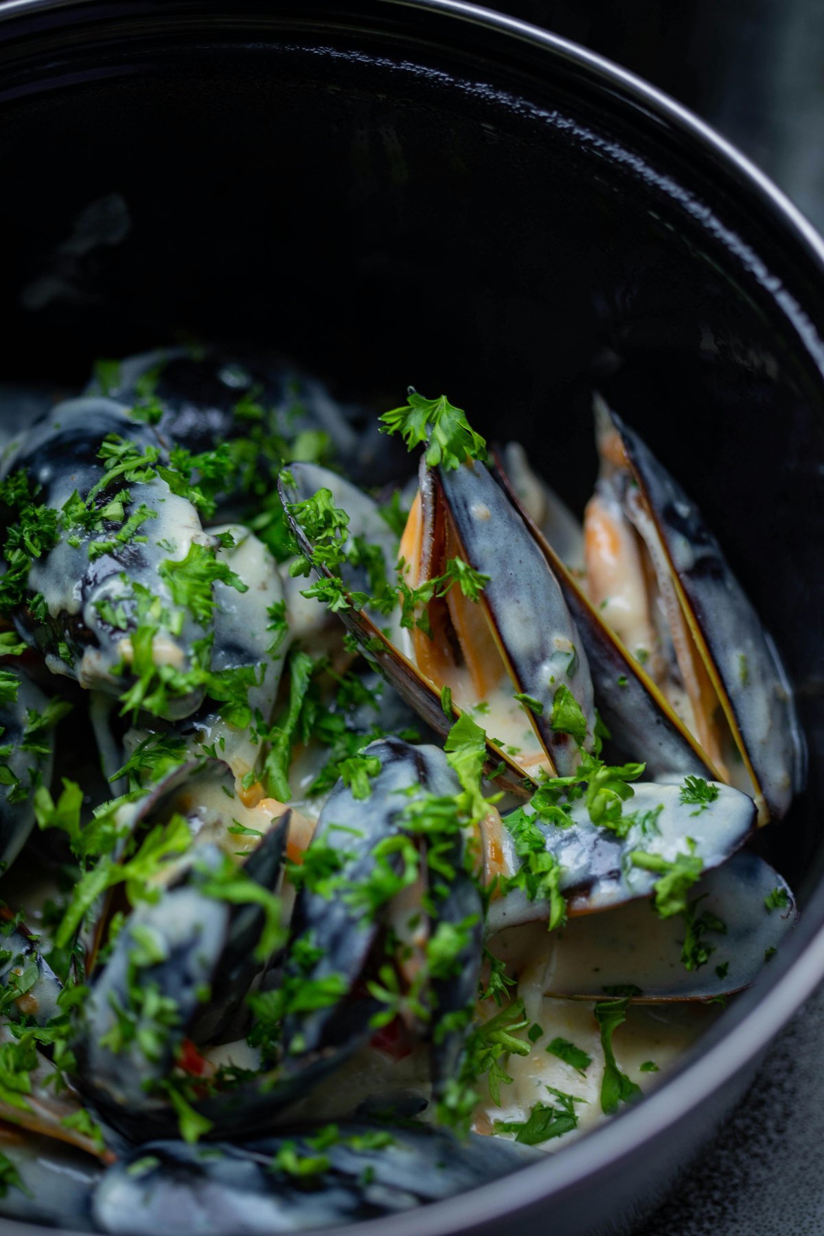Steamed Mussels with Coconut–Sake Broth